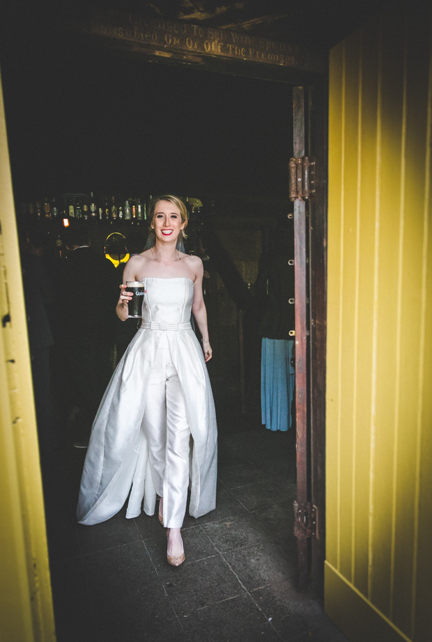 Beautiful bride in jumpsuit by Leanne Keaney Photography // onefabday.com