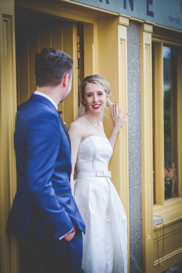 Beautiful bride in jumpsuit by Leanne Keaney Photography // onefabday.com