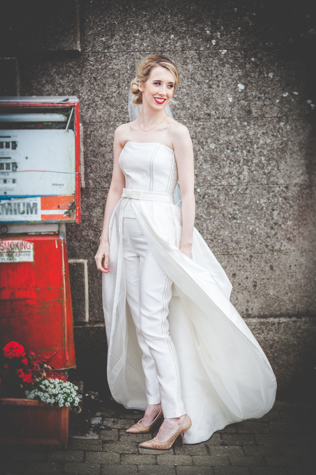 Beautiful bride in jumpsuit by Leanne Keaney Photography // onefabday.com