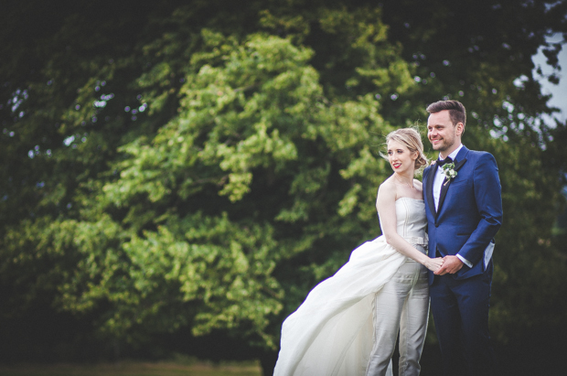 Beautiful bride in jumpsuit by Leanne Keaney Photography // onefabday-com.go-vip.net