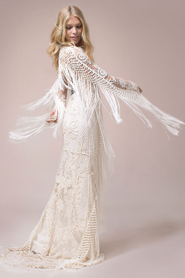 Blossom wedding dress from Rue De Seine Nomadic Love Collection 2016 - Fringed festival style wedding dress - see the rest of the collection on onefabday.com