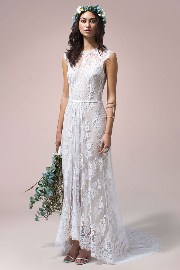 Ivy wedding dress from Rue De Seine Nomadic Love Collection 2016 - Subtle high low boho wedding dress - see the rest of the collection on onefabday.com