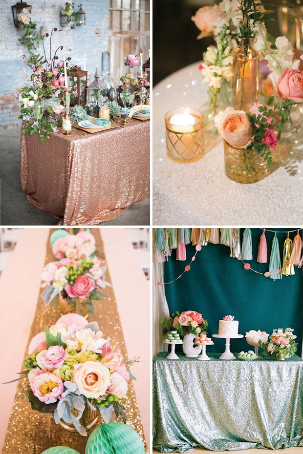 where to find sequin table cloths for your wedding | onefabday.com