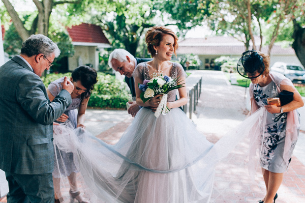 Beautiful Florida real wedding with a blue wedding dress | onefabday.com