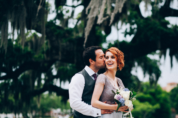 Beautiful Florida real wedding with a blue wedding dress | onefabday.com