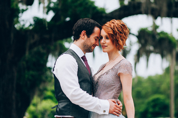 Beautiful Florida real wedding with a blue wedding dress | onefabday.com