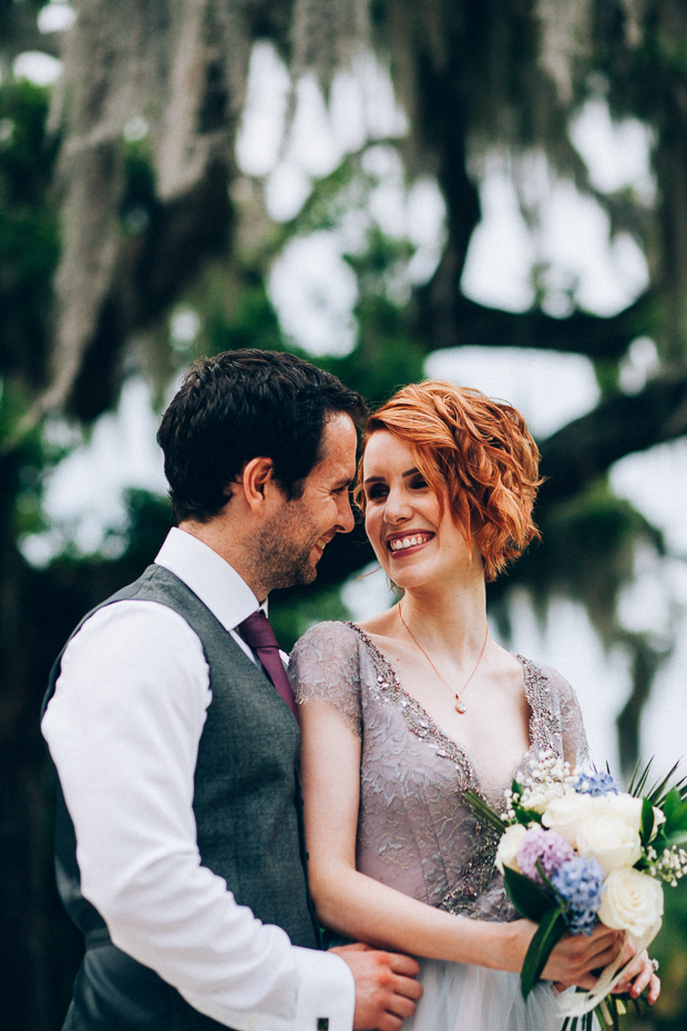 Beautiful Florida real wedding with a blue wedding dress | onefabday.com