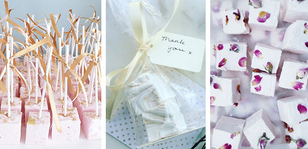 Marshmallows // 14 Sweet Edible Wedding Favour Ideas // onefabday.com