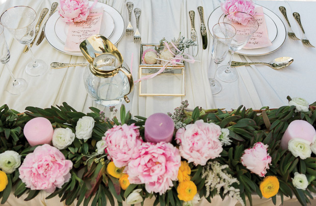 Pretty peony filled wedding at Canpoma Finca by White Cat Studio // onefabday.com