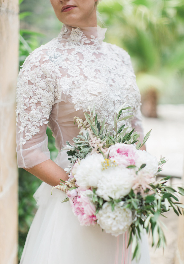 Pretty peony filled wedding at Canpoma Finca by White Cat Studio // onefabday.com