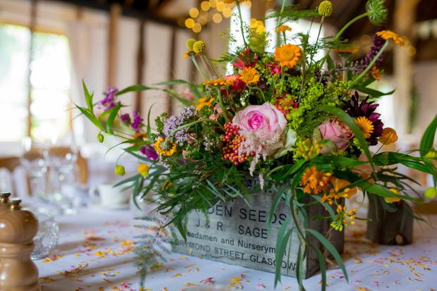 Pretty colourful floral wedding at Clock Barn by Mia Photography // onefabday.com