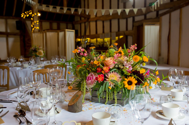 Pretty colourful floral wedding at Clock Barn by Mia Photography // onefabday.com