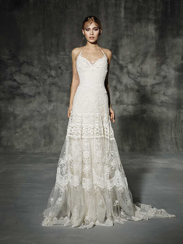 Martincia from Yolan Cris wedding dresses 2016 -High-end lace wedding dress made to bring the 'boheme' style to haute couture,detailing throughout the dress-  see the rest of the collection on onefabday.com