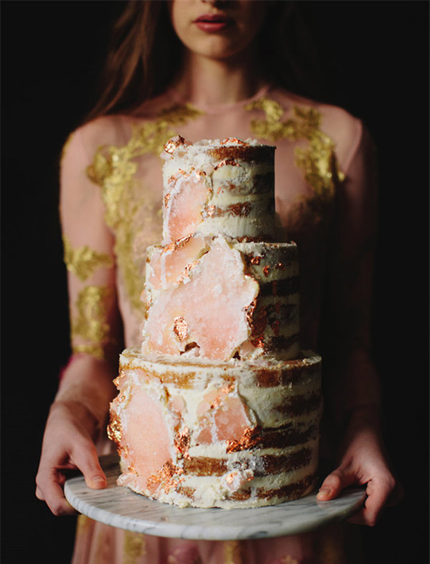 Statement Geode Wedding Cakes | onefabday.com