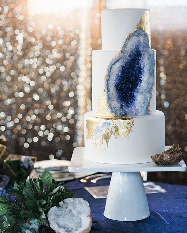 Statement Geode Wedding Cakes | onefabday.com