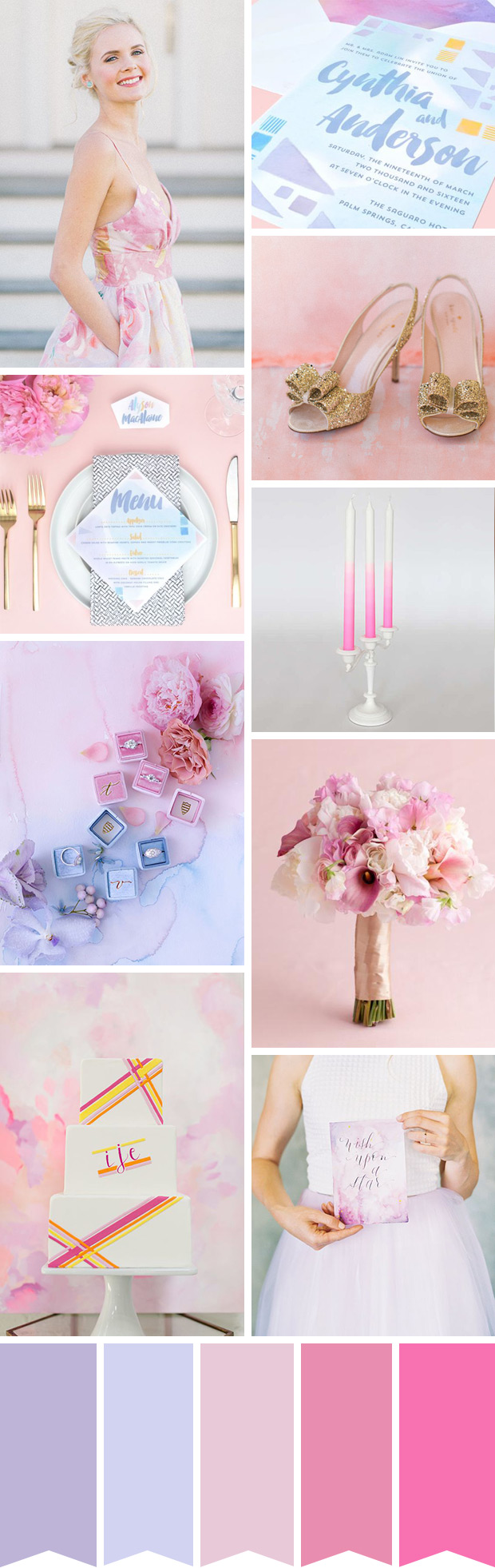 A Modern Pink and Purple Wedding Palette // onefabday.com