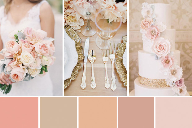 How To Create A Sparkling Peach and Gold Wedding Palette // onefabday-com.go-vip.net