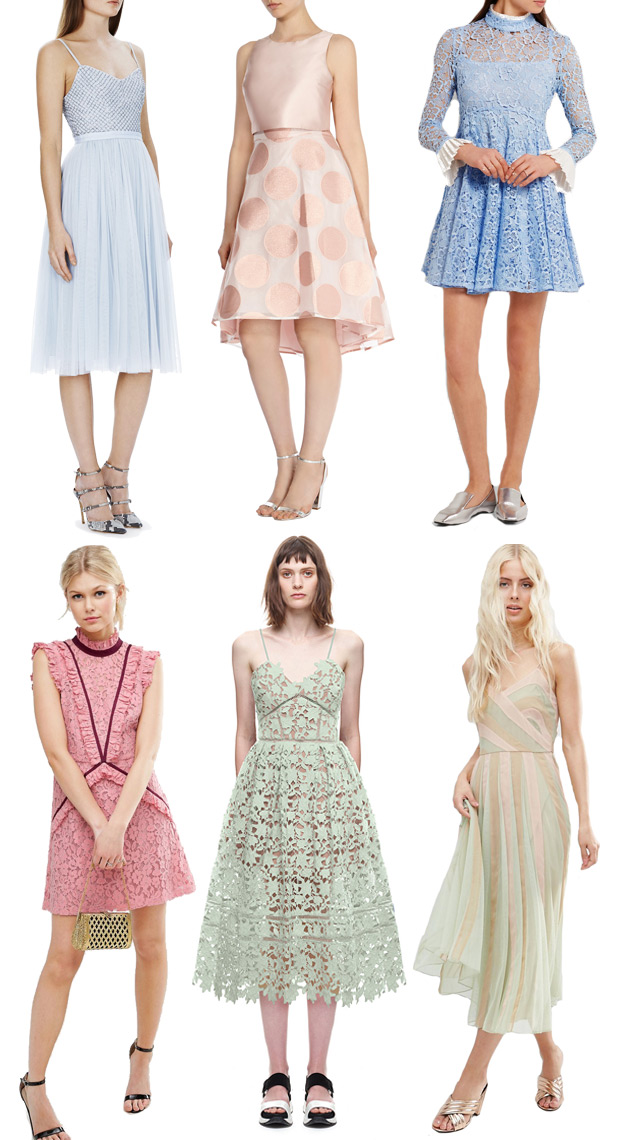 Pretty Pastels // Autumn Wedding Guest Dresses // see all the looks at onefabday.com