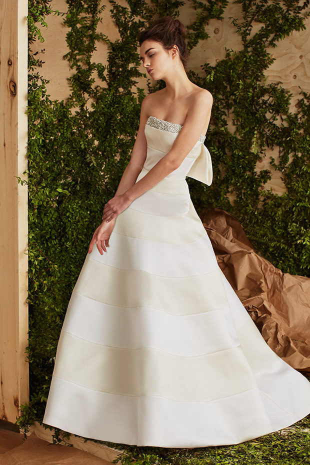 Ansel wedding dress from the Carolina Herrera Bridal Spring 2017 Collection - Strapless wedding dress with bow detail - see the rest of the collection on onefabday.com