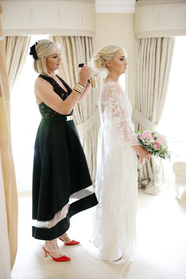 Delicate boho wedding at Ballymagarvey Village by Dasha Caffrey // onefabday.com