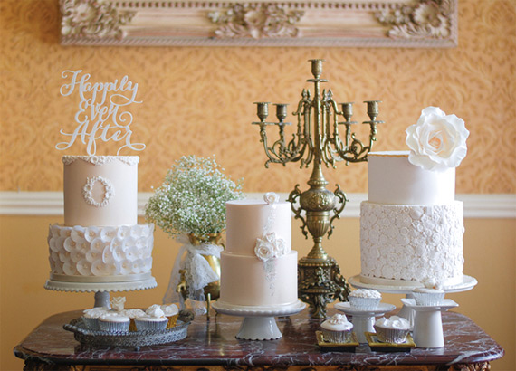 This all white cake display by Cupcakes and Counting shows just how chic sticking to one shade can be onefabday.com