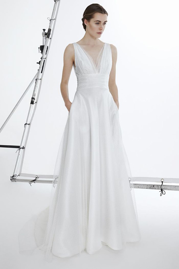 Gioia wedding dress from Peter Langner Bridal Collection 2017 - V neck wedding dress with pockets - see the rest of the collection on onefabday.com