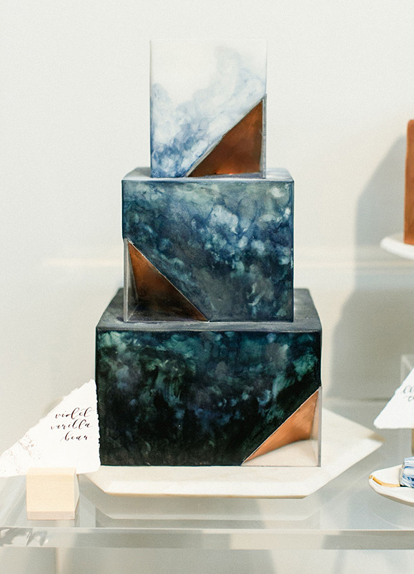 Subtly Daring Marble Wedding Cakes | See more on onefabday.com