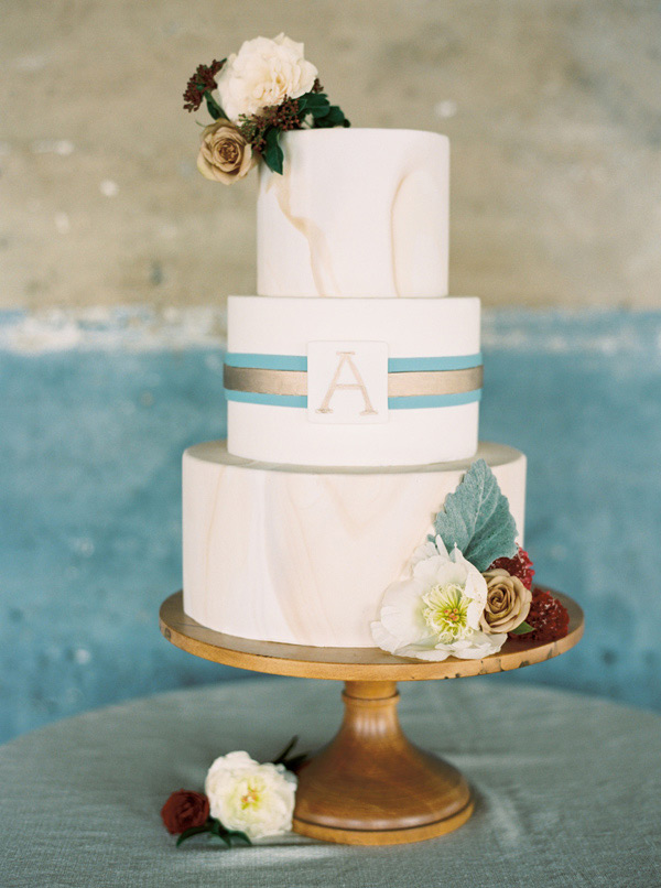 Subtly Daring Marble Wedding Cakes | See more on onefabday.com