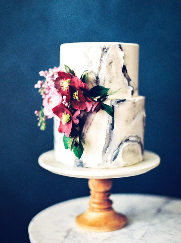 Subtly Daring Marble Wedding Cakes | See more on onefabday.com