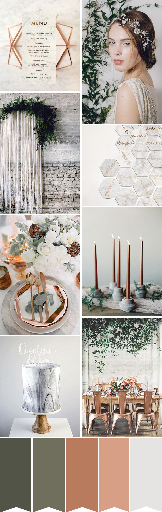 How to create a Copper and Marble Inspired Wedding // onefabday.com