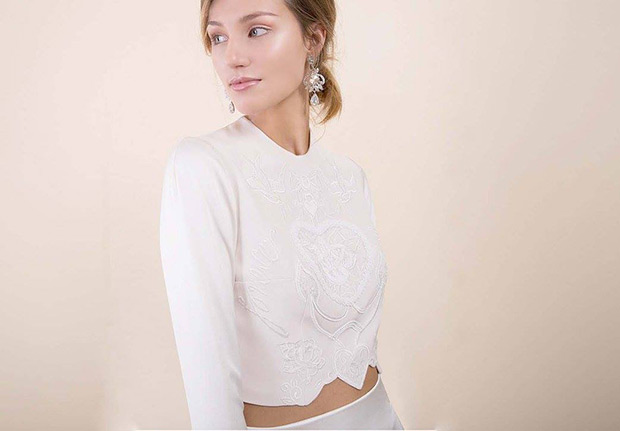 Power of Love top from Poppy Doveer Love Stories Collection 2016 - Embroidered Bridal Top -  see the rest of the collection on onefabday.com