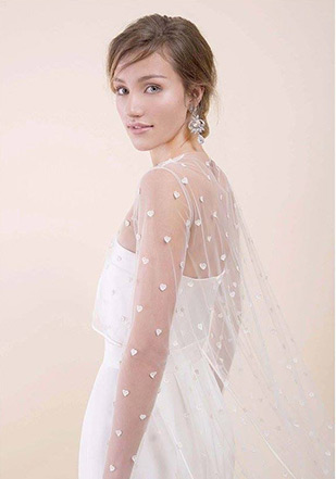 Thousand Hearts Veil Top from Poppy Doveer Love Stories Collection 2016 - Sheer Polka Dot Bridal Top -  see the rest of the collection on onefabday.com