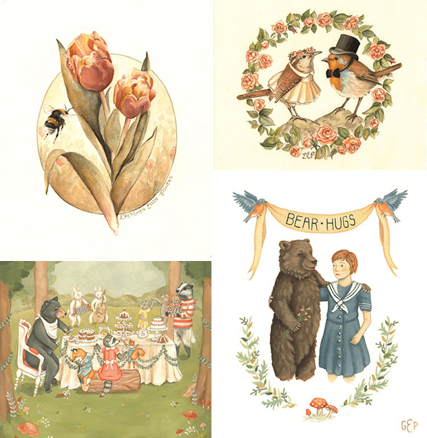 Charming Prints by The Blooming Hare | See more on onefabday.com