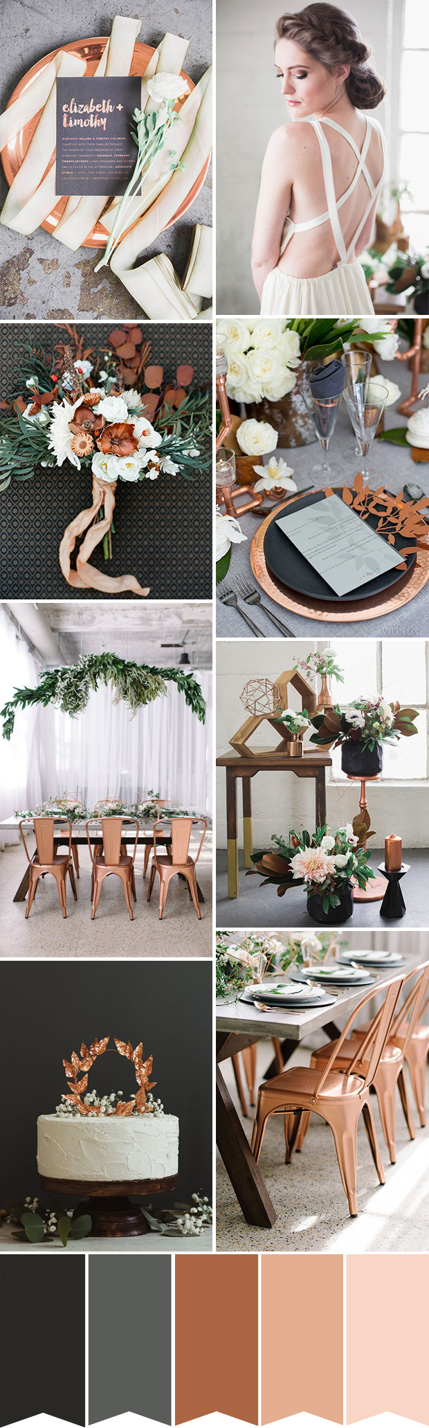 A Copper Grey and Black Wedding Colour Palette // onefabday.com