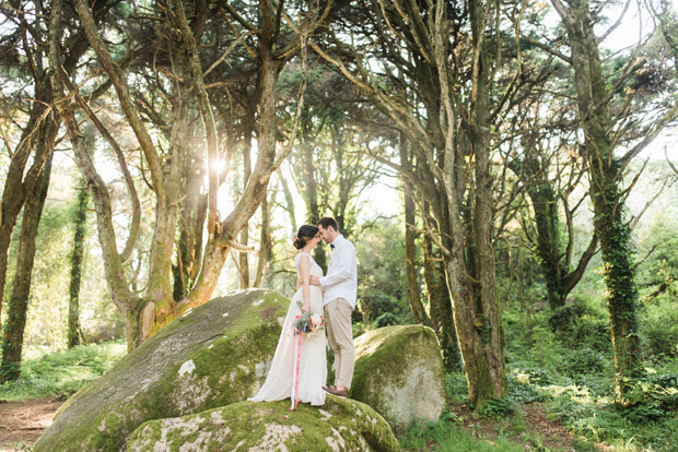 Beautiful forest elopement in Sintra Portugal by Adriana Morais // onefabday.com