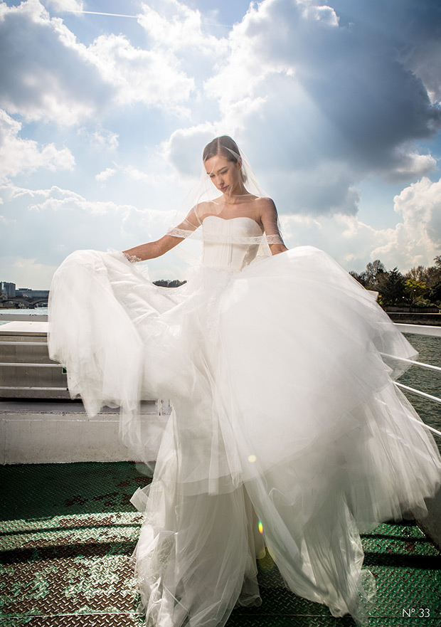 #33 from Celestina Agostino wedding dresses 2016  - A bonded bodice with a sweetheart neckline.Layered tulled full skirt. -  see the rest of the collection on onefabday.com