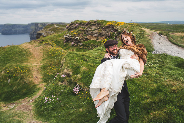 Stunning Irish Cliffs of Moher and Hotel Doolin wedding by MrsRedhead Photography // onefabday.com