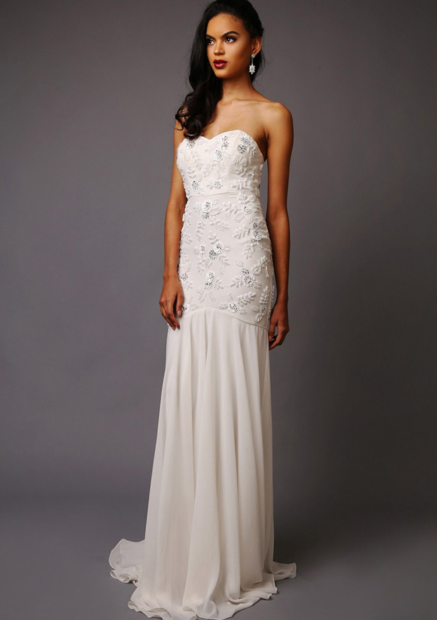 The Charlize tulle wedding dress with low v-neck and v-back from Virgos Lounge // see the collection at onefabday.com