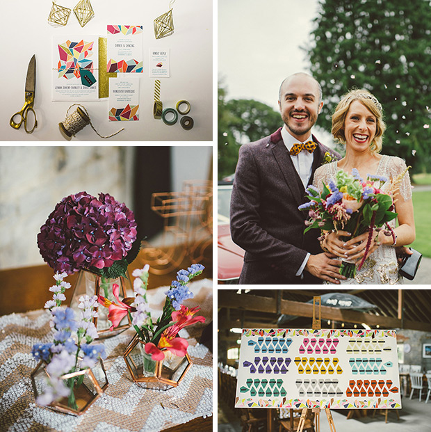 Colorful geometric wedding in Ireland // onefabday.com