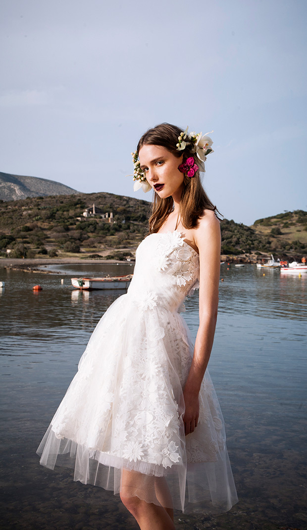 Tulle wedding dress with applique detail from Costarellos Spring 2017 collection - see the rest of the collection on onefabday.com