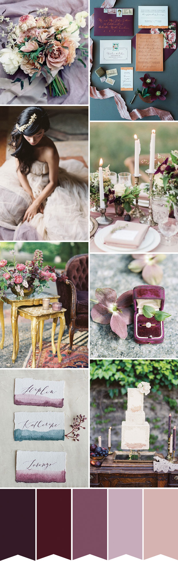 A rich purple-toned winter wedding palette // onefabday.com