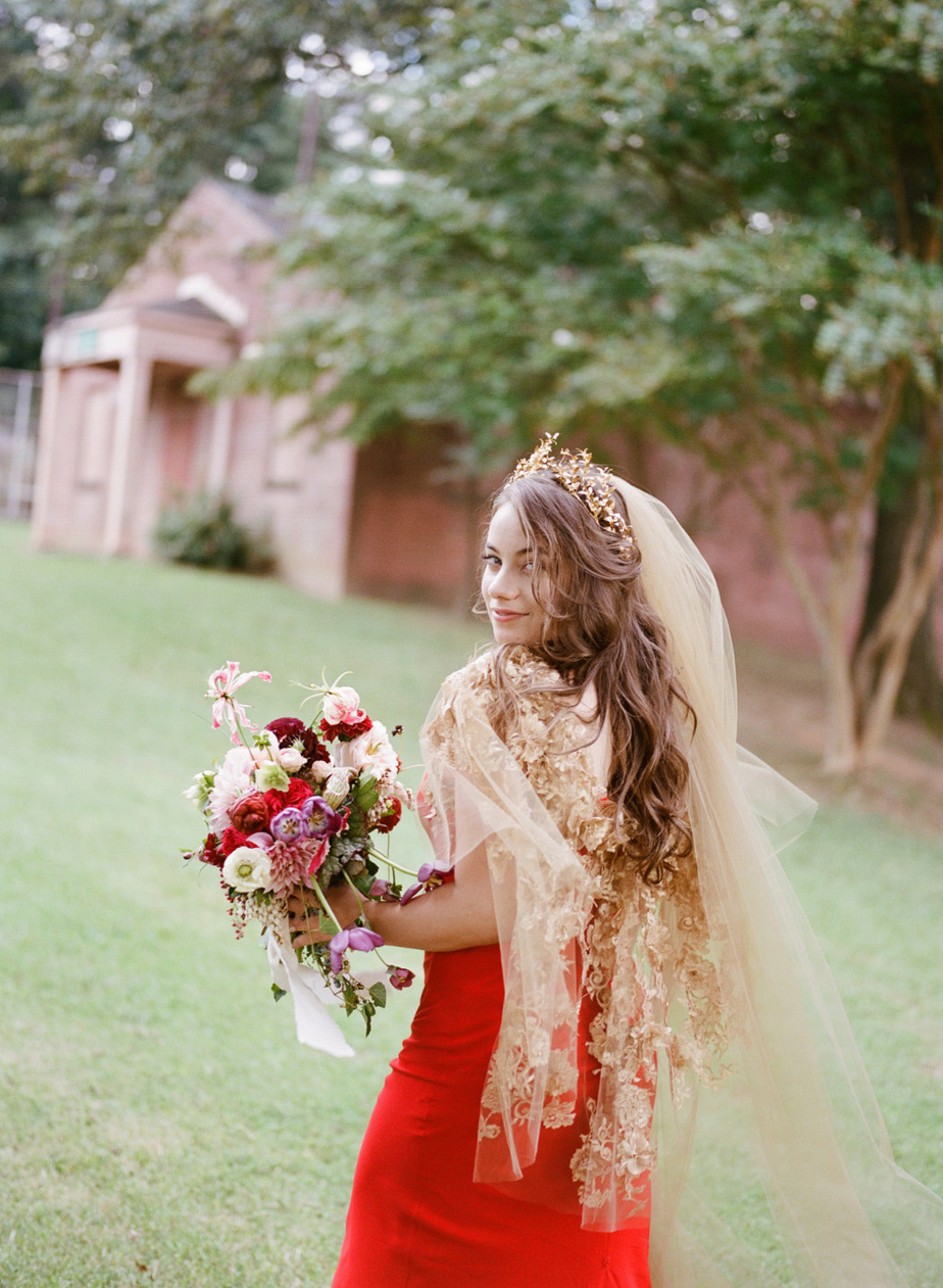 Beautiful red wedding dress inspiration for the daring bride! onefabday.com