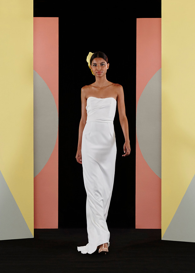 Soren from Charlie Brear wedding dresses 2017 -Elegant silk strapless sheath silhouette-  see the rest of the collection on onefabday.com