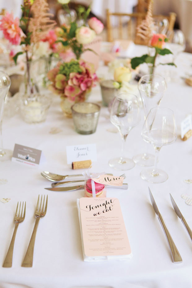 Pretty pink wedding at Chateau de la Ligne // onefabday.com