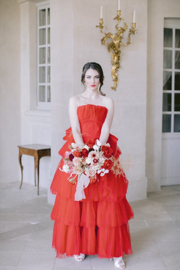 Beautiful red wedding dress inspiration for the daring bride! onefabday.com