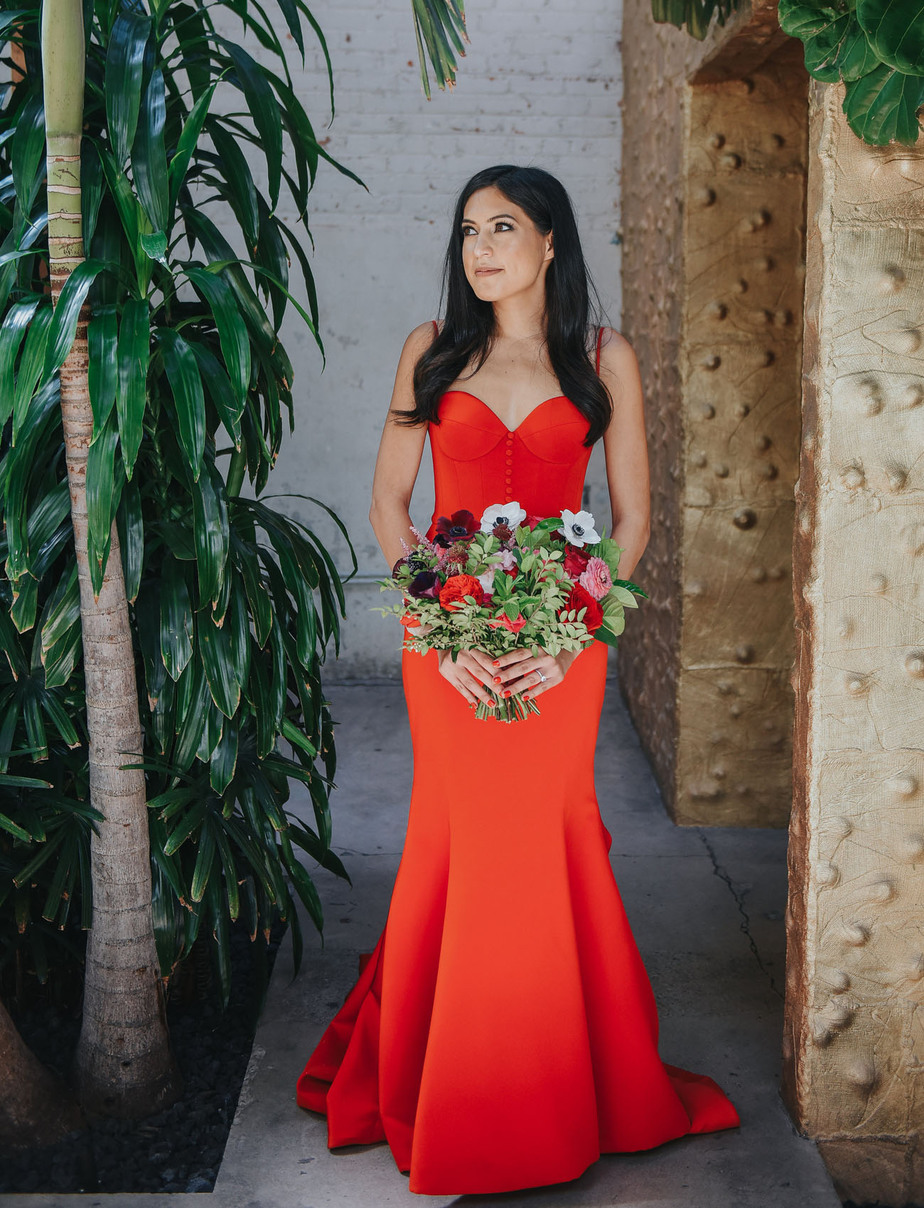 Beautiful red wedding dress inspiration for the daring bride! onefabday.com