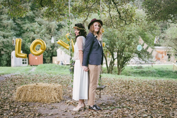 Beautiful boho wedding with two brides by Martina California // onefabday.com