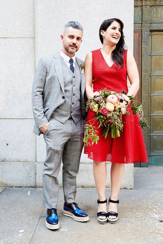 Beautiful red wedding dress inspiration for the daring bride! onefabday.com