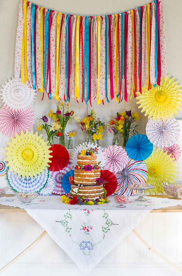 Colorful rainbow wedding inspiration by Vintage Amy and Katie Rogers Photography // onefabday.com