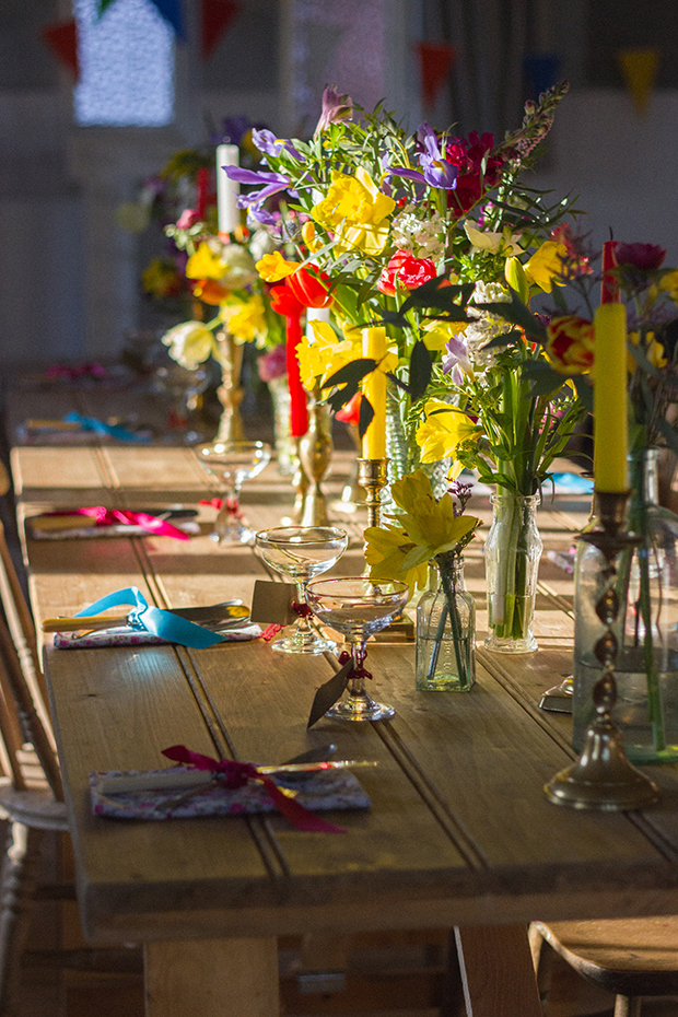 Colorful rainbow wedding inspiration by Vintage Amy and Katie Rogers Photography // onefabday.com